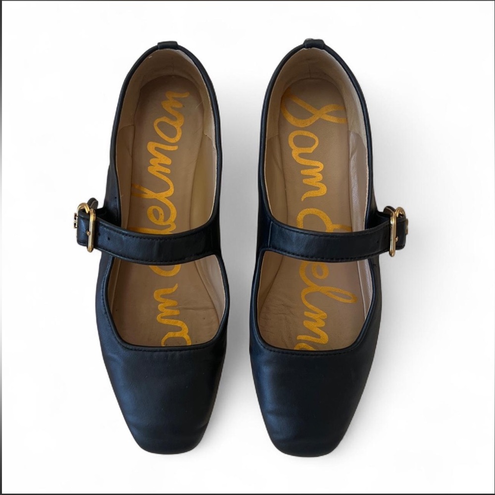 Sam Edelman
Michaela Buckle-Strap Square-Toe Leather Flats